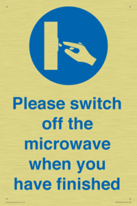 Please switch off the microwave when you have finished